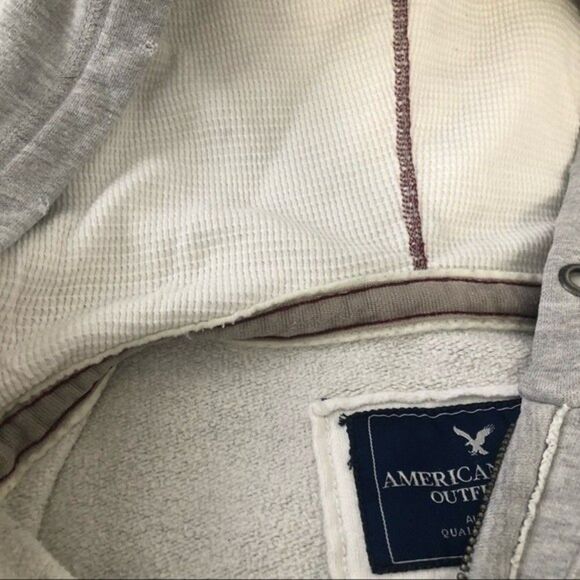 AMERICAN EAGLE Gray 1/4 Zip pullover Hoodie Size XS Unisex - Picture 4 of 9